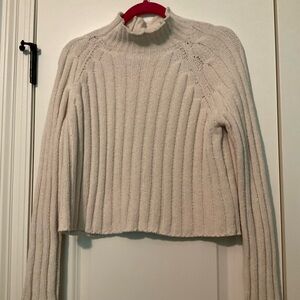 American Eagle Outfitters Cream Turtleneck Sweater